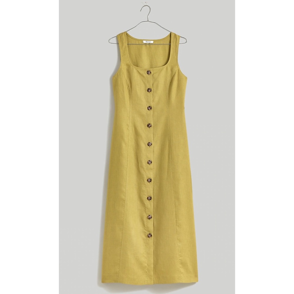 Madewell Lime Button-Front Dress